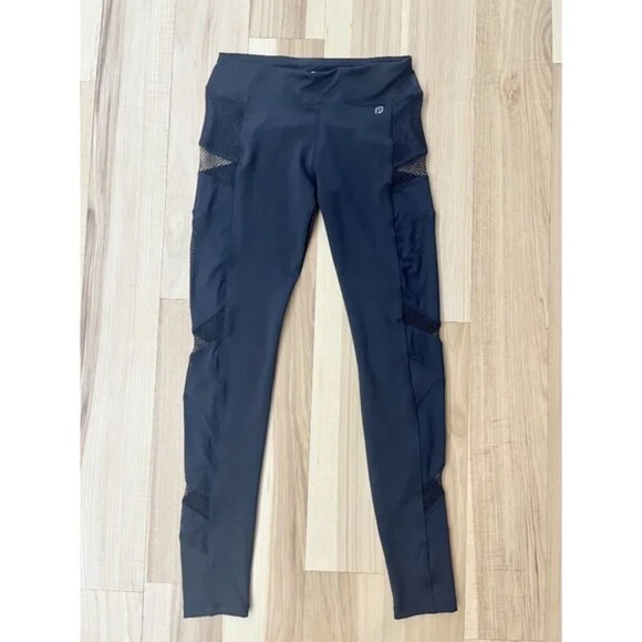 Popular Basics Mesh Inset Performance Leggings S Black - Picture 1 of 4